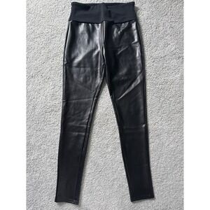 RED HOT By SPANX Women's All Over Faux Leather Leggings Black Size Medium